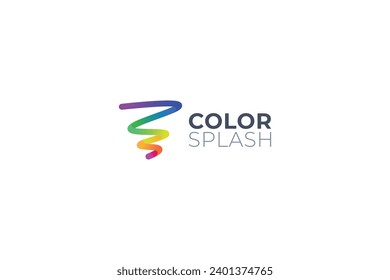 Colourful aesthetic simple and spiral ribbon logo