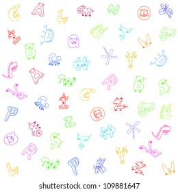 Colourful  alphabet background for children,Cartoon animal model