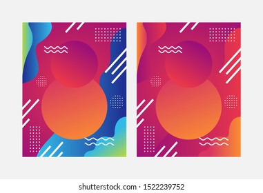 Colourful annual report brochure flyer design template with circles style. vector illustration, Use for Leaflet cover presentation abstract flat background, layout in A4 size