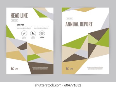 Blue Green Triangle Annual Report Brochure Stock Vector (Royalty Free ...