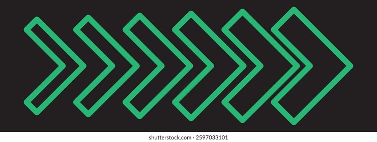 Colourful arrow. dynamic moving arrow representing speed, acceleration, fast. transparent png and vector illustration. 1176