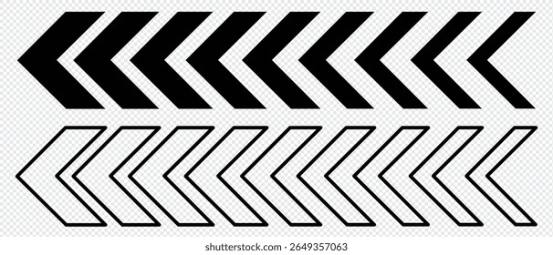 colourful arrow. dynamic moving arrow representing speed, acceleration, fast. transparent png and vector illustration.