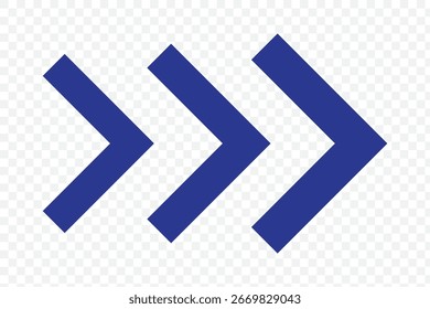 colourful arrow. dynamic moving arrow representing speed, acceleration, fast. transparent png and vector illustration. EPS 10.