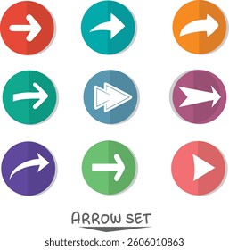 colourful arrow set on white background EPS
