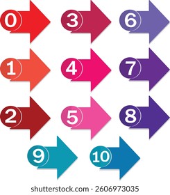   colourful arrow set on white background eps