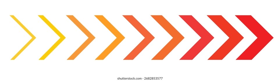 colourful arrow Vector. dynamic moving arrow representing speed, acceleration, fast.