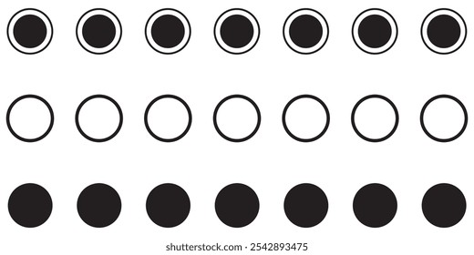 Setas coloridas colocadas isoladas em branco. Marcadores de número de direção de um a doze. Ilustração de estoque