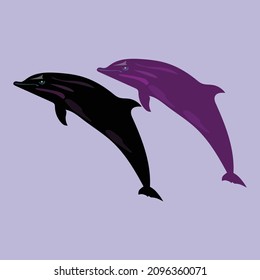 Arte colorido de dos delfines.