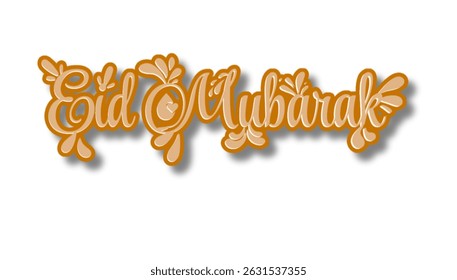 Colourful and artistic Eid Mubarak calligraphy featuring creative decoration, celebrating the joyous Islamic festival on a dark background evoking warmth tradition and happiness.