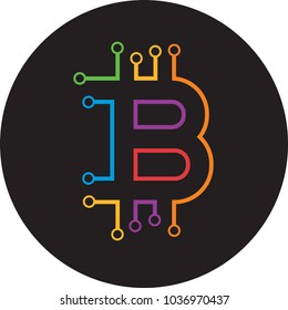 Colourful B concept logo in vector graphics