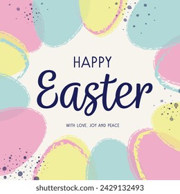 Colourful background with Easter eggs. Concept of a modern greeting card. Background design. Vector illustration