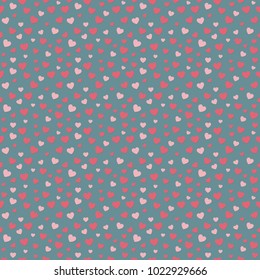 Colourful background with paper cut hearts - seamless pattern. Vector.