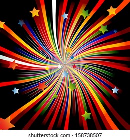Colourful background of a star a rainbow day a birth