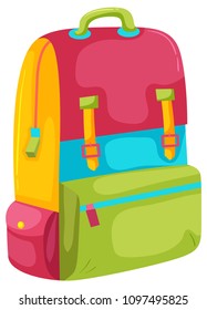A Colourful Backpack on White Background illustration
