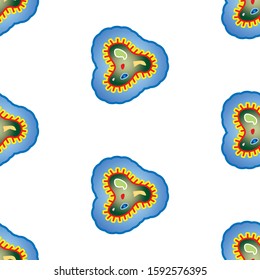 The colourful bacteria cells seamless pattern vector.