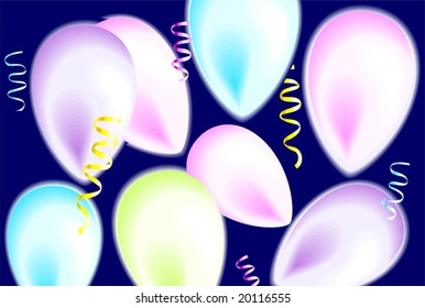  colourful balloons	