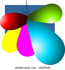 colourful balloons in group	