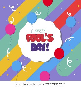 Colourful baner April fool's day