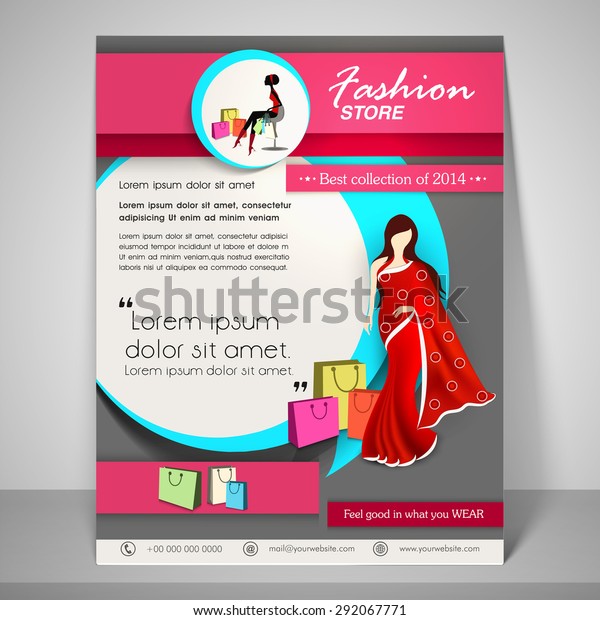 Colourful Banner Flyer Fashion Store Young Stock Vector (Royalty Free ...