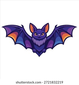 Diseño colorido del Arte vectorial de la ilustración del murciélago