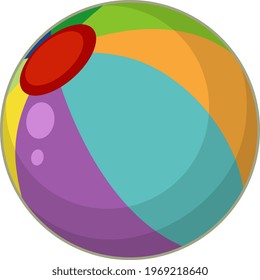 A colourful beach ball cartoon style isolated illustration