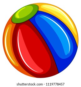 A Colourful Beach Ball on White Background illustration