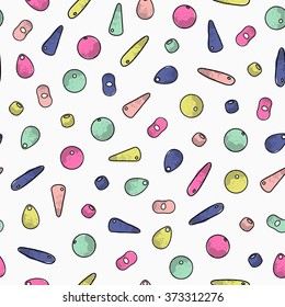 Colourful beads background. Seamless vector pattern