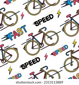 colourful Bicycle with another item.colourful season pattern.Colourful bicycle pattern design for fabric print ,Cover book ,fashion, kids.