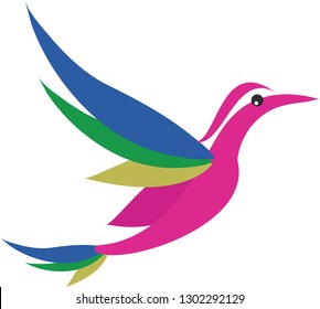 Colourful bird logo