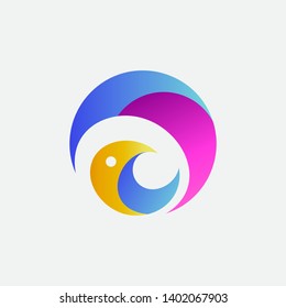 colourful bird logo design template