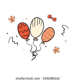 Colourful birthday or party balloons.Birthday, anniversary celebration decoration.