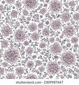 Colourful Blooming Hand drawn paint brused Wild flower ,Meadow floral Seamless pattern Vector illustration artistic style ,Design for fashion , fabric, textile, wallpaper, wrapping and all prints
