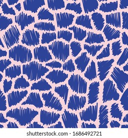 Colourful blue giraffe seamless pattern