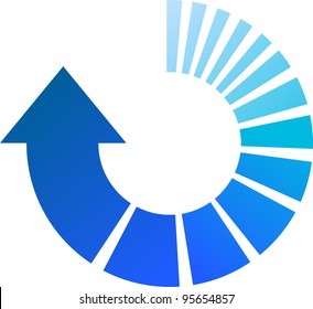 A Colourful Blue Vector Circular Arrow Illustration