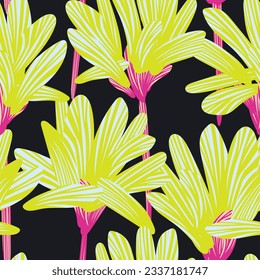 Colourful Botanical Floral seamless pattern design for fashion textiles, graphics, backgrounds and crafts