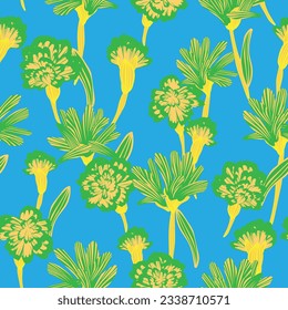 Colourful Botanical Floral seamless pattern design for fashion textiles, graphics, backgrounds and crafts