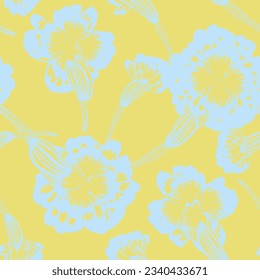 Colourful Botanical Floral seamless pattern design for fashion textiles, graphics, backgrounds and crafts
