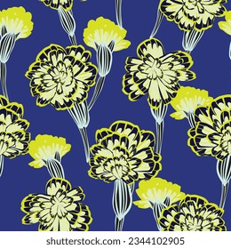 Colourful Botanical Floral seamless pattern design for fashion textiles, graphics, backgrounds and crafts