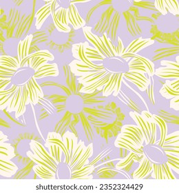 Colourful Botanical Floral seamless pattern design for fashion textiles, graphics, backgrounds and crafts