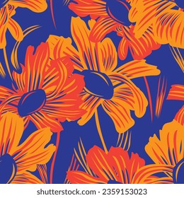 Diseño de patrones sin costura botánico colorido floral para textiles de moda, gráficos, fondos y artesanías