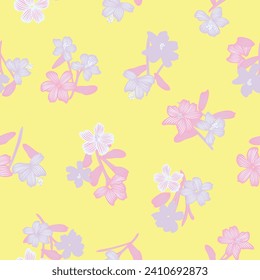 Colourful Botanical Floral seamless pattern design for fashion textiles, graphics, backgrounds and crafts