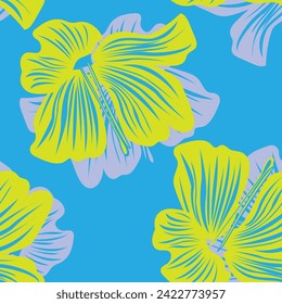 Colourful Botanical Floral seamless pattern design for fashion textiles, graphics, backgrounds and crafts