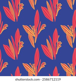 Colourful Botanical Floral seamless pattern design for fashion textiles, graphics, backgrounds and crafts