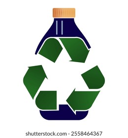 colourful bottle recycling process recycle arrow icon blue and green .