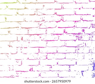 Bunte Ziegelwand Textur mit lebendigen Farben, eine Ziegelwand mit einem regenbogenfarbenen Farbe auf ihr