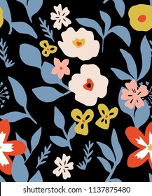 Colourful Bright Flower Seamless Pattern