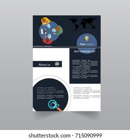 Colourful brochure flyer design template with vector illustration.
