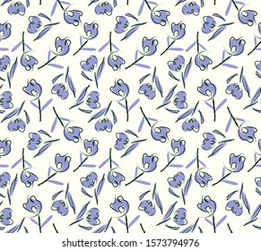 Colourful Brush Strokes Floral seamless Pattern - This brushstroke floral print is suitable for prints, patterns, backgrounds for various mediums and websites
