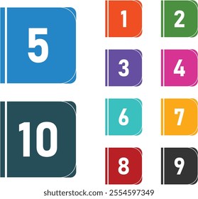 Colourful Bullet points pack from one to ten number