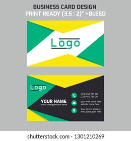 Colourful Business Card Design Stock Vector (Royalty Free) 1301210269 ...